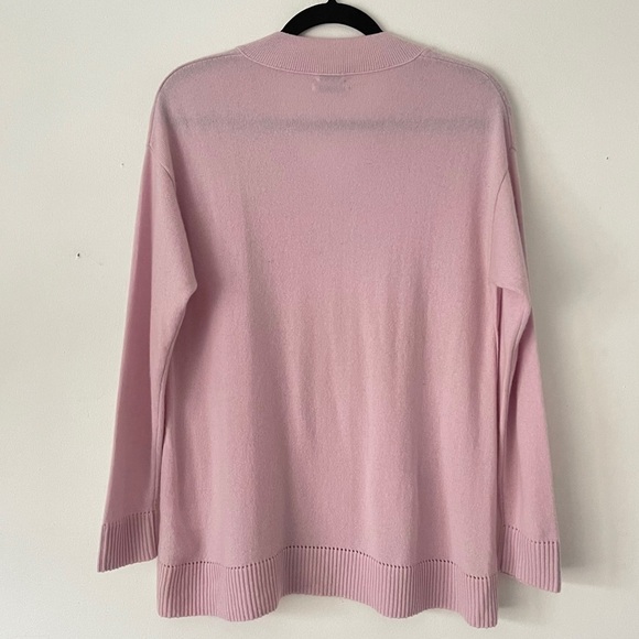 Vince XXS Pointelle Trim V Neck Cashmere Sweater - Picture 7 of 11